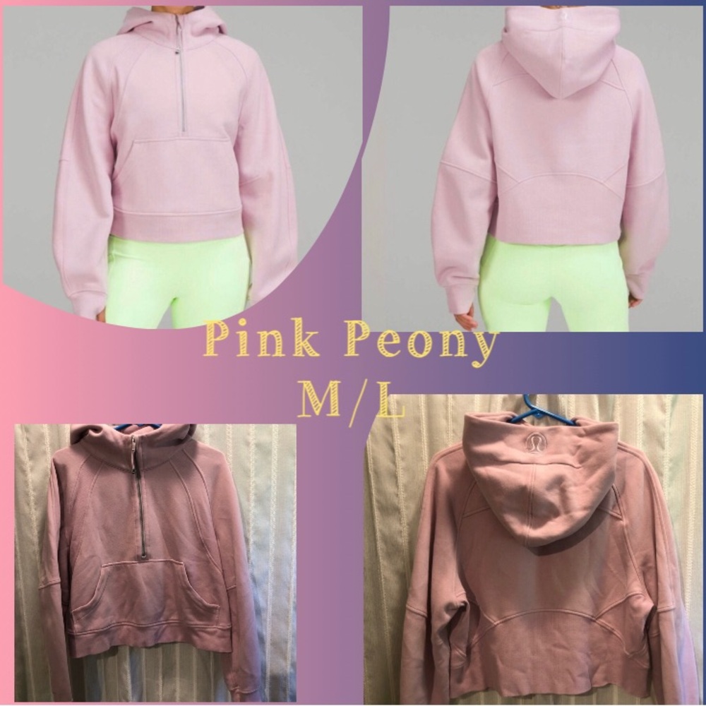Lululemon Scuba Oversized Half Zip Hoodie Pink Peony Medium/ Large  M/L
